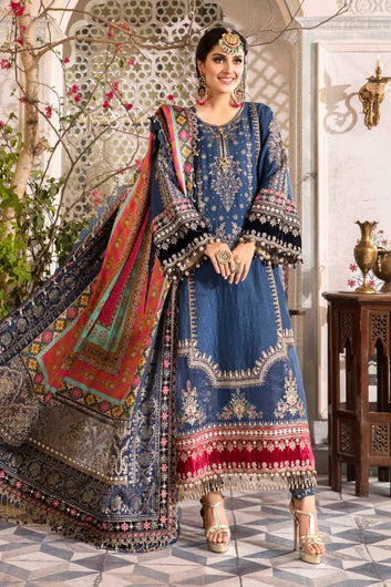 Unstitched Chiffon 3 Piece Midnight Blue