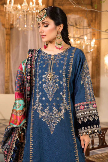 Unstitched Chiffon 3 Piece Midnight Blue