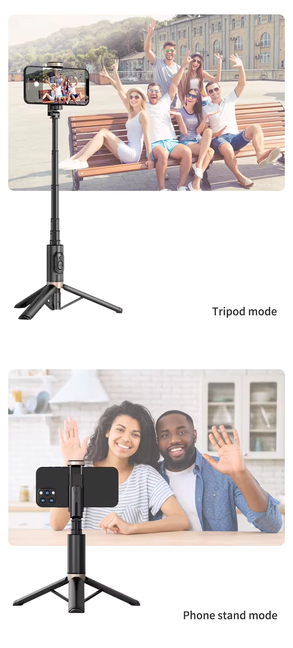 TikTok Aluminum Phone Tripod Stand with Remote Control 360 Rotation Flexible Portable Selfie Stick for Camera Outdoor Using