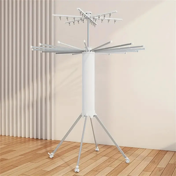 Foldable 360° Rotating Clothes Drying Stand | Aluminum Tripod Laundry Rack